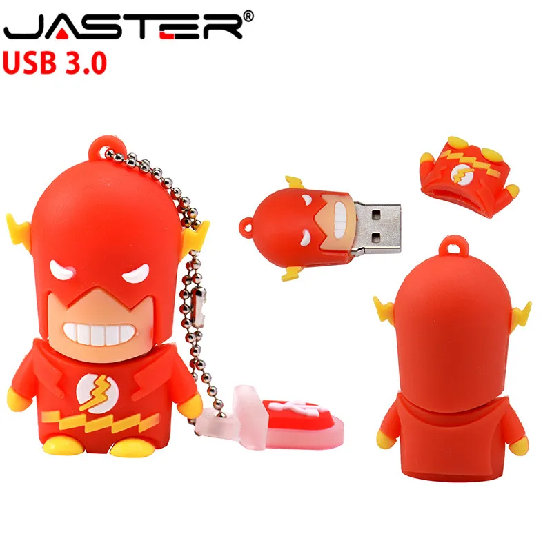 JASTER USB 3,0 мультяшный Супермен Spiderman Бэтмен Капитан Америка силиконовый USB флеш-накопитель 64GB 4GB16GB 32GB USB