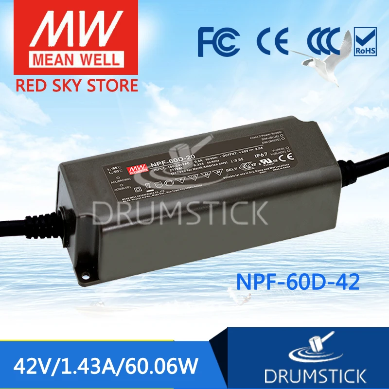 

MEAN WELL NPF-60D-42 42V 1.43A meanwell NPF-60D 42V 60.06W Single Output LED Switching Power Supply