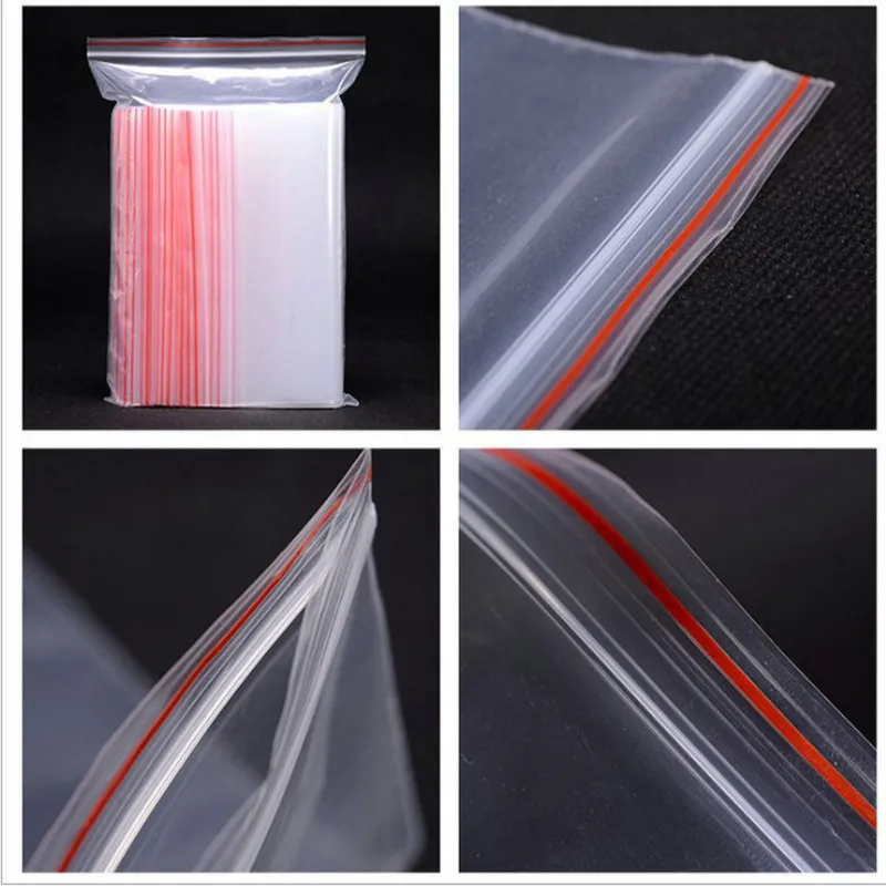 100pcs/lot Medium thickness  12wire Various sizes clear Self Sealing Plastic packaging Bags,zip lock poly bags zipper bag Ziploc