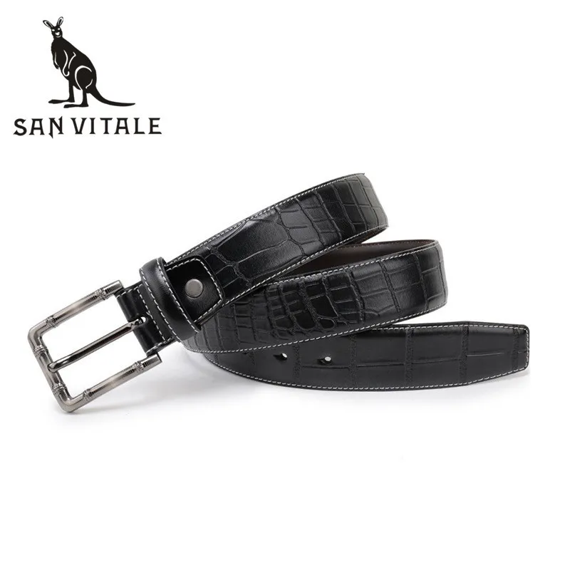 Limited Men's Belt Belts Genuine Leather Famous Brand Waistband Cowskin Clothing Gift Accessories Apparel Waist Man Black Pin Buckle