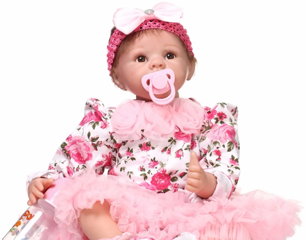 

22" 55cm Lifelike Silicone Vinyl Reborn Baby Doll Toys Christmas Birthday Gift Girl Brinquedos Play House Cute Newbabies