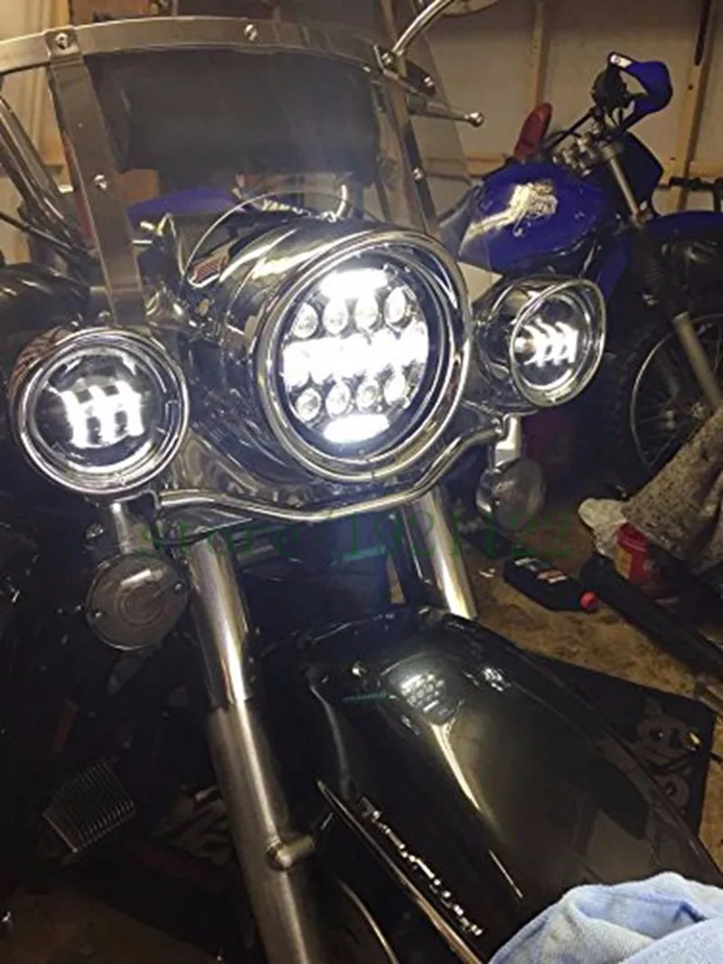 Motorcycle Headlamp 7 Inch Round LED Headlight Assembly With DRL Light Super Bright Leds Universal Headlights for Wrangler JK TJ FJ Trucks Off road lights