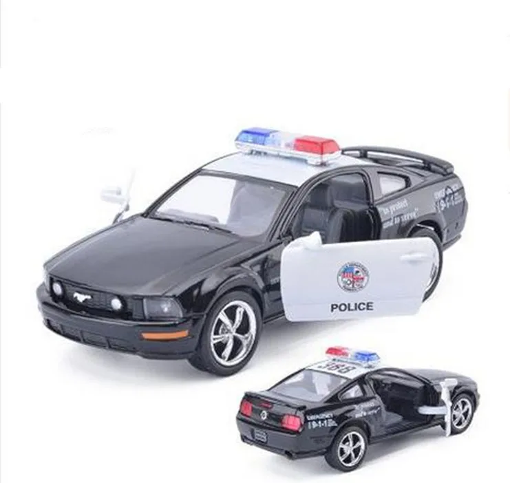 

High Simulation Swat Cop Car Model 1: 36 Alloy Pull Back To The Ford Mustang 2 Open The Door Toy Vehicle Free Shipping