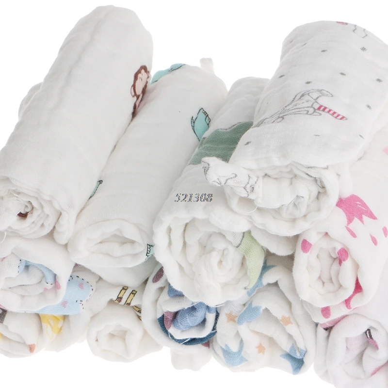 

2019 25x25cm Muslin 6 Layers Cotton Baby Wipe Towel Absorbent Soft Baby Handkerchief MAR1_30