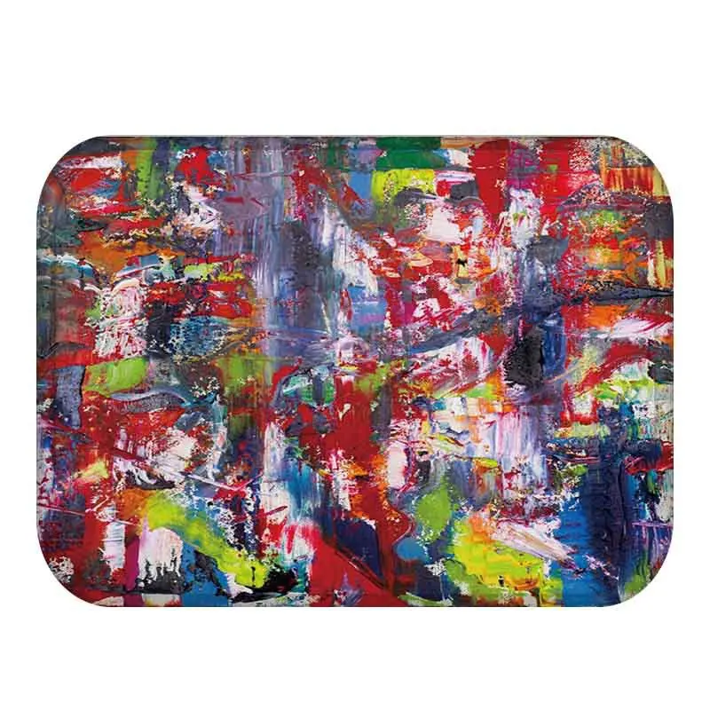 Door Mat Flannel Plush Abstract Style Indoor Doormat Non Slip Door Floor Mats Carpet Area Rugs Decor Porch Doormat Tapete