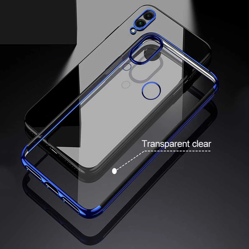 

Xiaomi Redmi Note 7 Case Cover Silicone Shockproof Redmi 7 Note 7 Pro Plating Transparent Clear Protective Xiomi note7 cases
