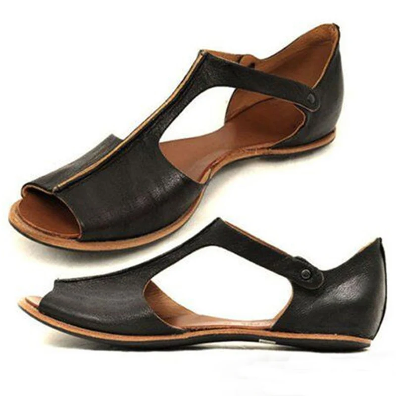 

Tangnest Women Summer Flat Sandals Retro Gladiator Cover Heel Slip On Slippers Lady Casual Walking Shoes Plus Size 35-43 XWZ5856