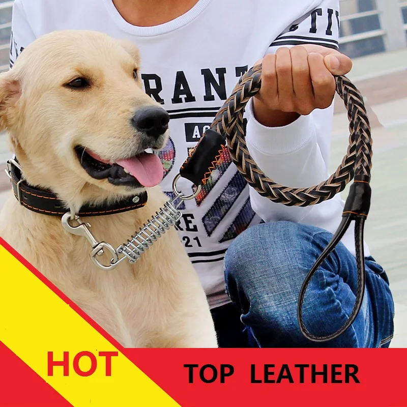 dog leash lead large dog collar tractor rope strong top leather