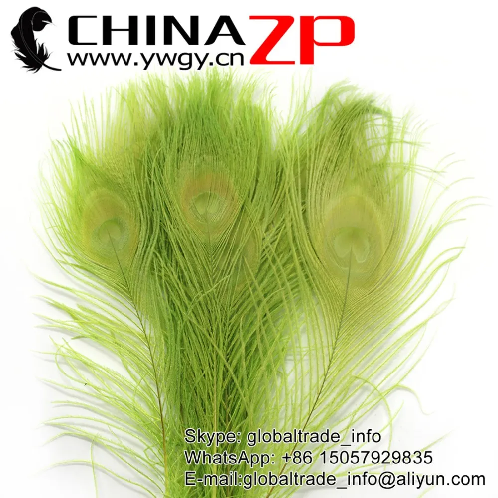 Lime Green Peacock Feathers