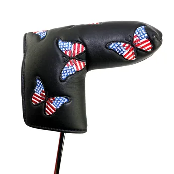 

PINMEI Golf Putter Cover Bladed Putter Headcover Soft PU leather Embroidered Patterned Golf Club Head Covers