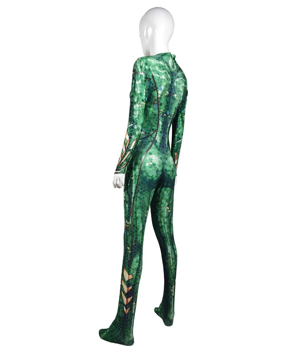  Mera Costume Aquaman Film Version Mera Cosplay Bodysuit 3D Imprimer Lycra Spandex Zentai costume Halloween Party suit