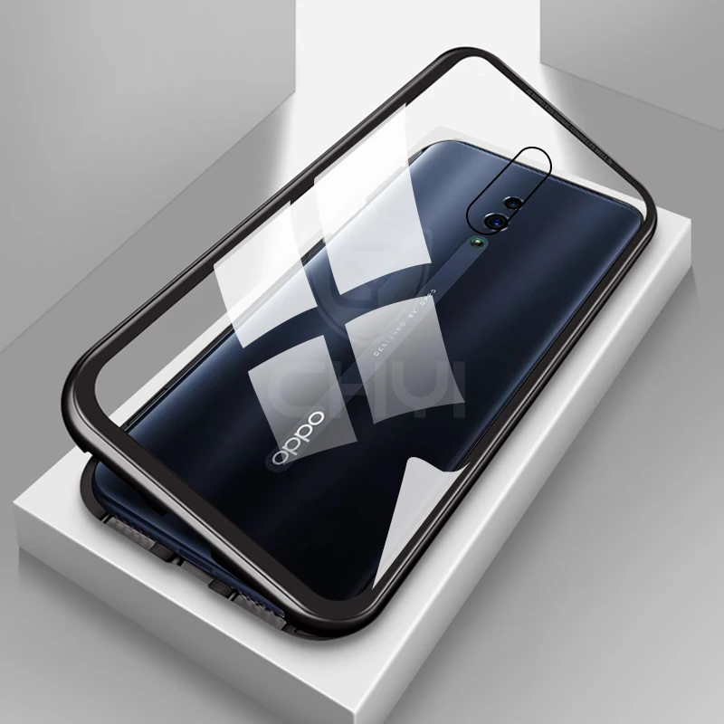 Magnetic Case for OPPO Reno A5 A7 A5S Clear Glass Hard Back Cover Metal Frame Protective Coque F11 PRO A3S Shell |