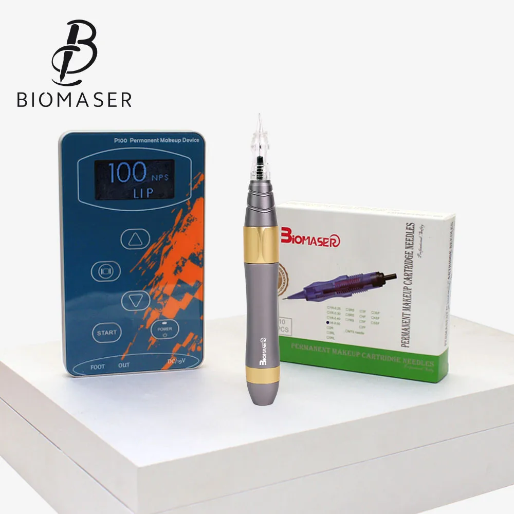 

BIOMASER Permanent Makeup Rotary Machine Eyebrow Tattoo Kits Professional Pen For Eyebrow Eyeliner Lip Tattoo Set