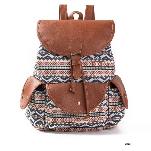 Miyahouse, геометрический принт, женский рюкзак, богемный стиль, женский, для путешествий, рюкзак, модный, на завязках, с клапаном, дизайн, для девочек, школьная сумка - Цвет: 607d