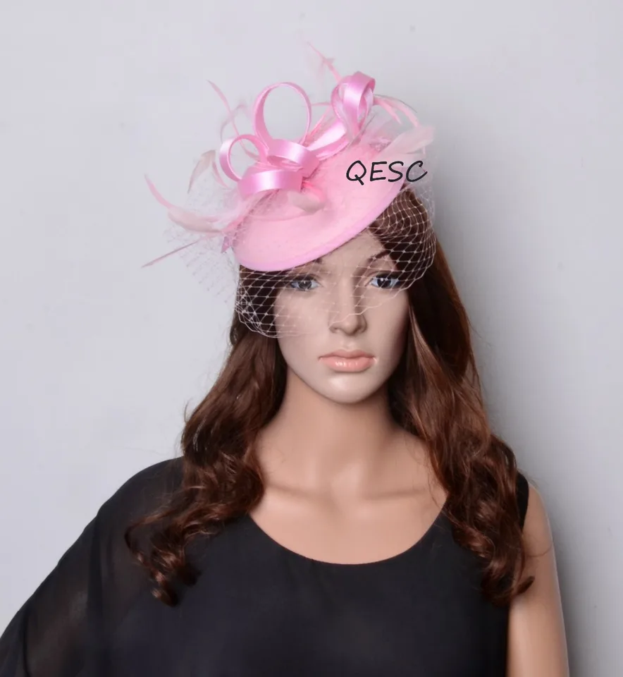 pale pink wedding hat