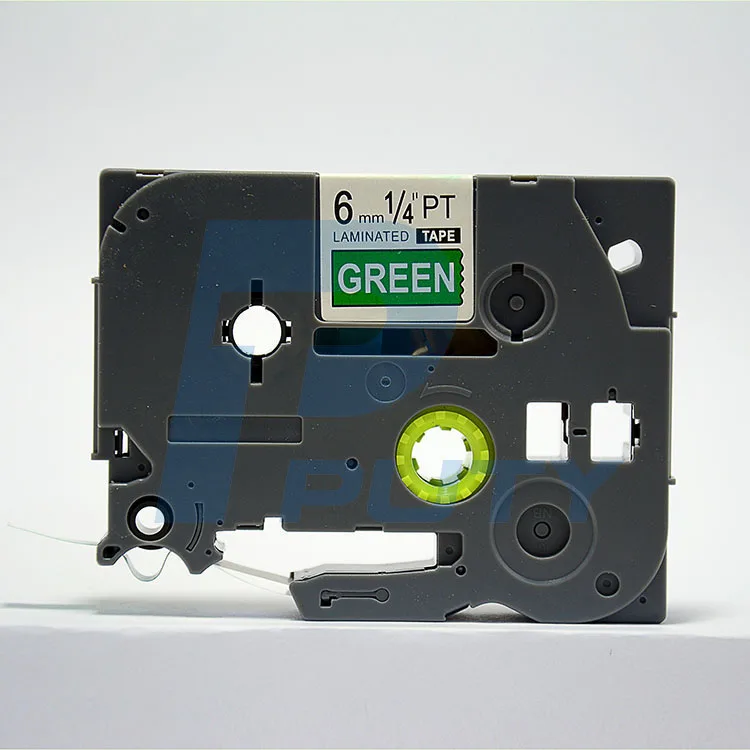 5PCS 6mm Brother tze tapes TZe 715 TZ2 715 white on green ribbon