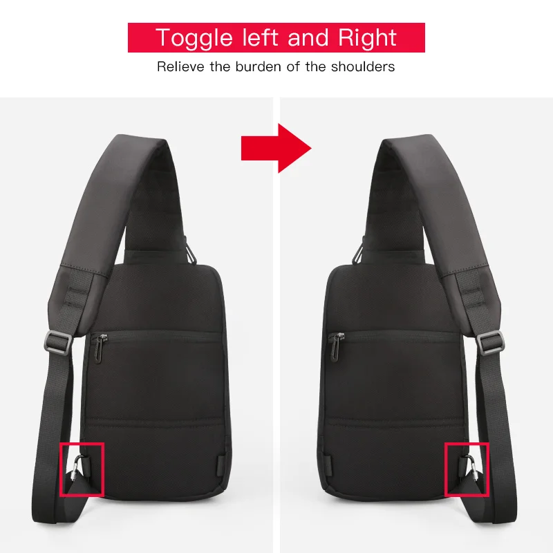  Kingsons Men Chest Bag New Anti-thief Crossbody Bag Water Repellent Men Shoulder Bags 9.7 inch Ipad - 32944116638