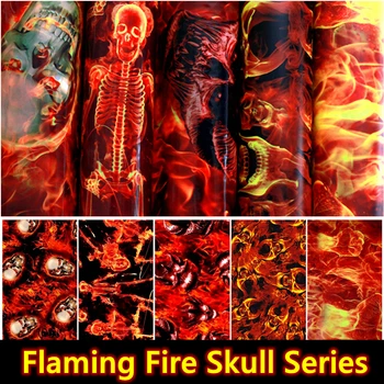 

0.5m Wide Free Shipping Flaming Frie Series Hydrogarphic Film Water Transfer Printing Film Aqua Print Films For Car&Motorcycle