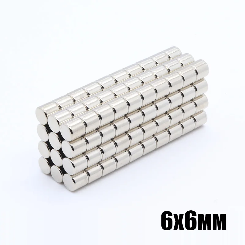 50 шт 6x6 мм супер сильный мощный круглый магнит редкоземельный перманентнеы