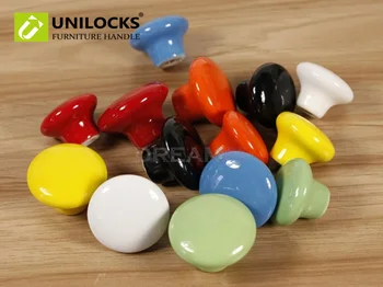 

UNILOCKS Pastoral style lovely candy color ceramic round Knobs Drawer Closet Cupboard Pulls Handles Furniture handle D:32mm/40mm