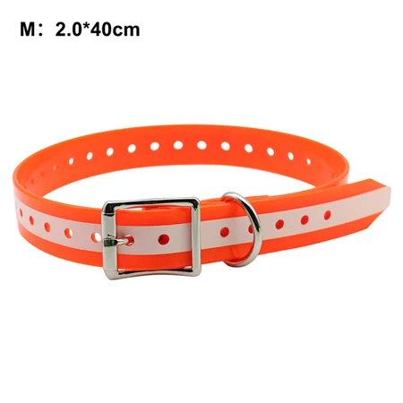 Pet dog collar High quality TPU+Nylon night glowing Reflective night Safety collars deodorant waterproof collar pet supplies - Цвет: orange