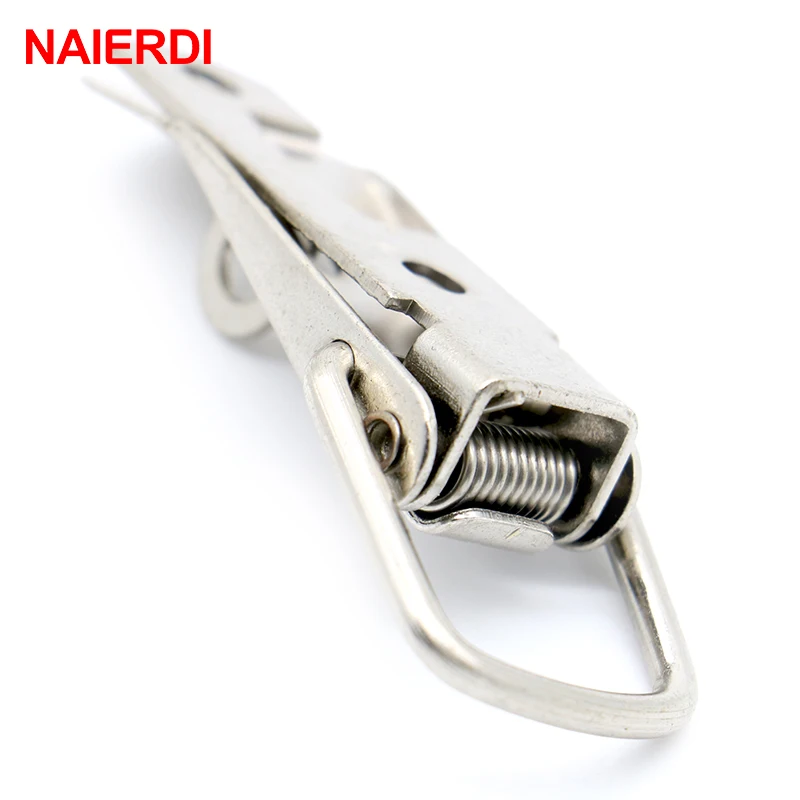 Furniture Hardware Toggle Latches Jewelry Box Hasps Decorative Latches NAIERDI-J106 Cabinet Box Locks Spring Loaded Latch Catch Toggle 27*63 Iron Hasps For Sliding Door Window Furniture Hardware