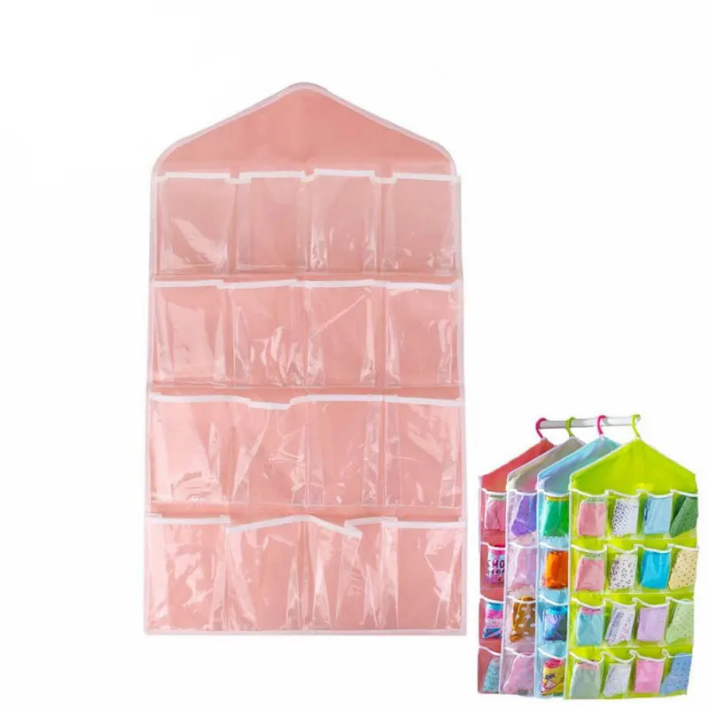 

1PCS Polyester 16 Pockets Home Door Wall Vertical Hanging Wall Storage Organizer For Socks Shoe Glasses Keys Sorting Mails Bag