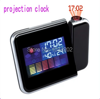 

Digital LCD Screen LED Projector Alarm Clock Weather Station Free shipping