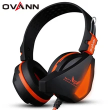 Ovann X17 3.5mm Enchufe Iluminación LED PC Pesado Estéreo Surround Bass Auriculares para Juegos de Música Del Juego de Auriculares con Micrófono de Diadema