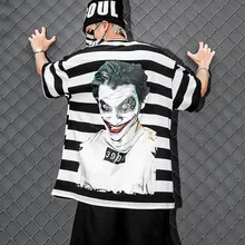 18ss летняя Хлопковая полосатая футболка КЛОУН хип-хоп топы Swag футболки Мужская Уличная одежда размер США s-xl