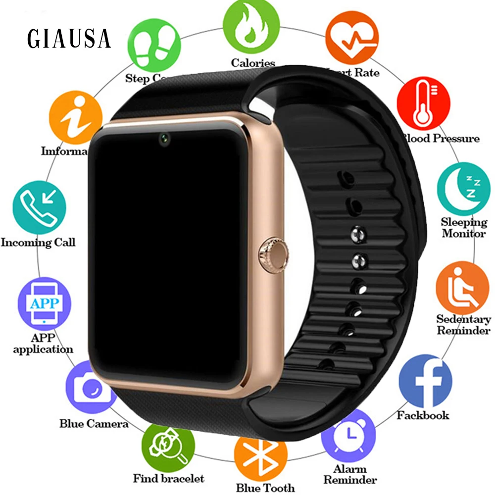 

2019 New Smartwatch GT08 Men Women For Huawei Xiaomi Smart Watch For Iphone Relogio Phone Call Big Battery SD Card Touch Screen
