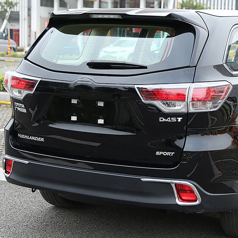 

For Toyota Highlander Kluger 2014 2015 2016 2017 2018 ABS Chrome rear fog lampshade Frame Cover Trim Car Styling accessorie 2pcs