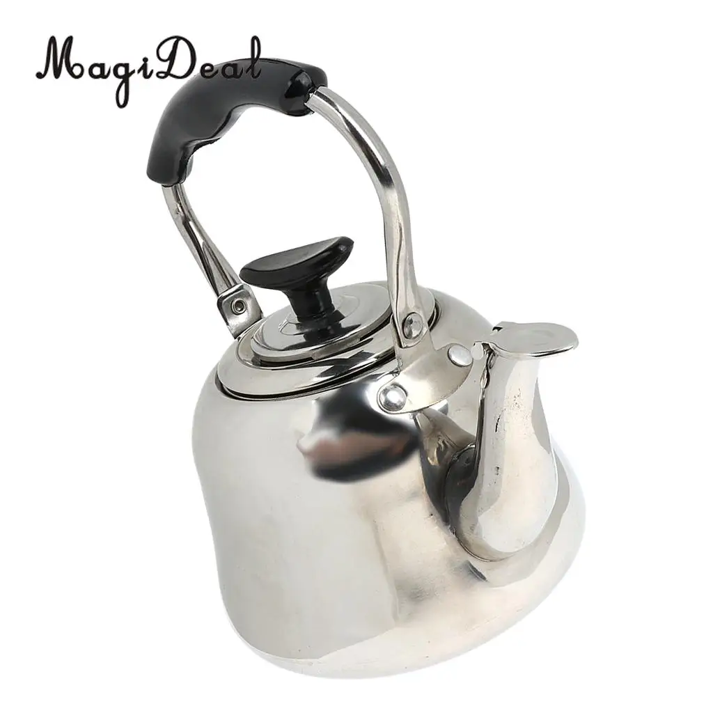 Whistling Kettle Stainless Steel Camping Kitchen Tea Coffee Water Pot 1L - 4L
