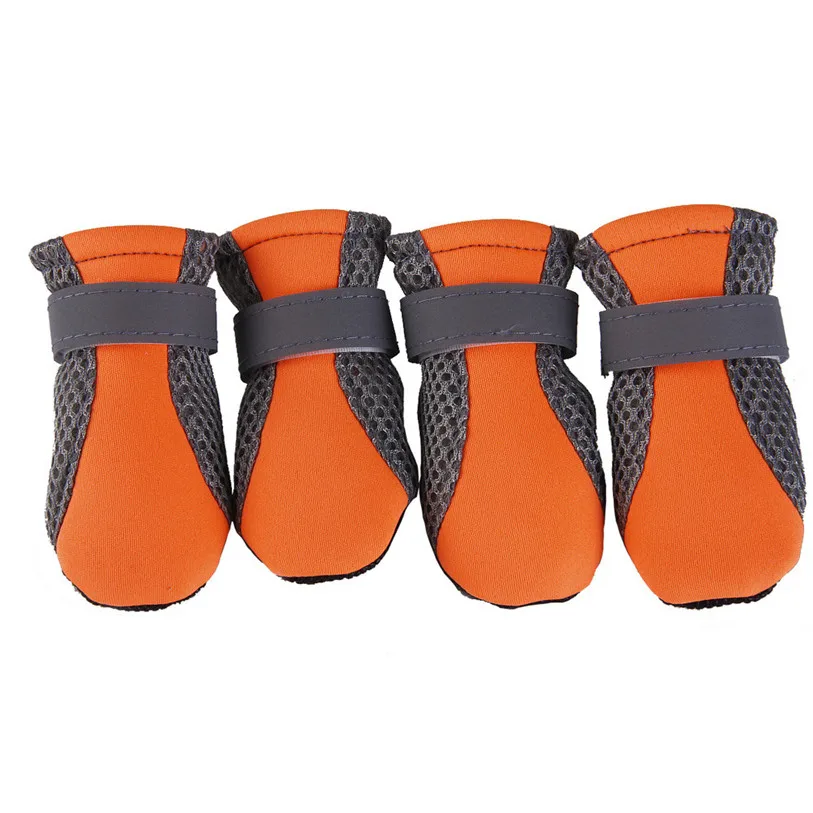 S-XL Breathable Summer Shoes for Dogs 4PcsSet Cute Dog Boots Anti-slip Reflective Straps Puppy Sneakers Pet Supplies #F#40 (14)