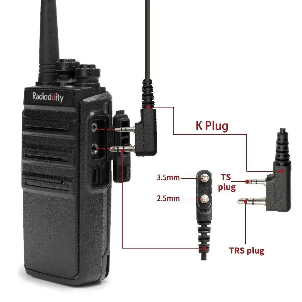 Radioddity Air акустический наушник регулируемый объем гарнитура для Baofeng UV-5R BF-888S BF-F8HP GA-2S GA-5S R2 двухстороннее радио