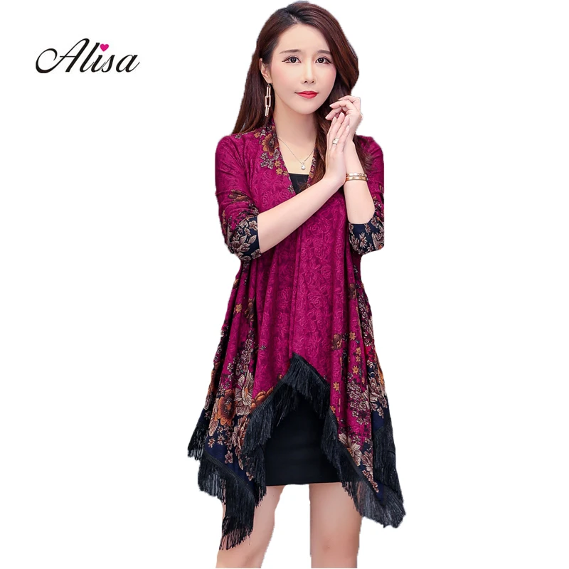 الأزياء شرابات Patchwrok المطبوعة النساء الكروشيه جاكيتات 2019 جديد طويل جاكيت فضفاض المفتوحة غرزة السيدات عارضة شال معاطف الأزياء شرابات Patchwrok المطبوعة النساء الكروشيه جاكيتات 2019 جديد طويل جاكيت فضفاض المفتوحة غرزة السيدات عارضة شال معاطف