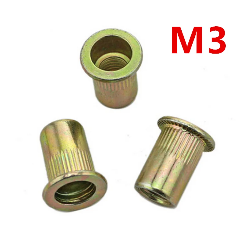 

Free shipping 50 pieces Flat Head Metric Steel M3 Blind Insert Rivet Nut Rivnut Freeship