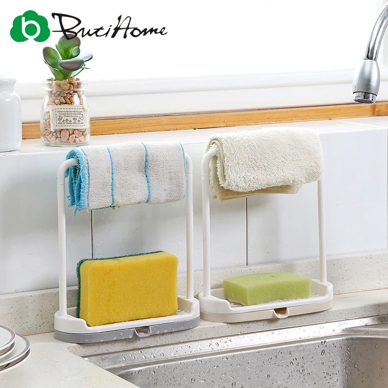 

Butihome Home Multifunctional Storage Rack Kitchen Rags Storage Rack Drain Rack Bathroom Towel / Sponge / Soap Storage Rack