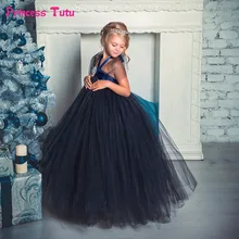 Black Ivory Navy Flower Girls Dress For Wedding Gowns Tulle Tutu Dress Baby Kids Girls Pageant
