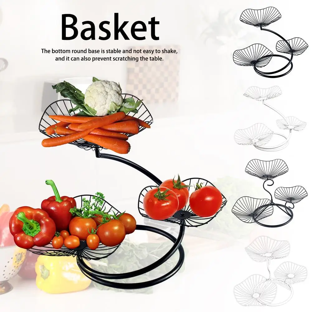 

Household 3-layer Fruit Basket Fruit Vegetable Basket Countertop Fruit Basket Bowl Vintage Style Tray Stand Storage For Living R