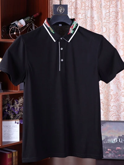 Топ твердые регулярные Фирменная Новинка мужские Поло рубашка для мужчин хлопок короткий рукав Sportspolo майки китайский Stysle рубашки-поло Homme Biger - Цвет: Черный