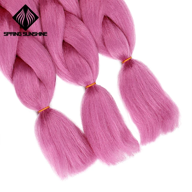 Spring sunshine Jumbo Braid Hair Kanekalon Hair Ombre Crochet Braiding Synthetic Hair Extension For Braids Blue Pink 24 inch -