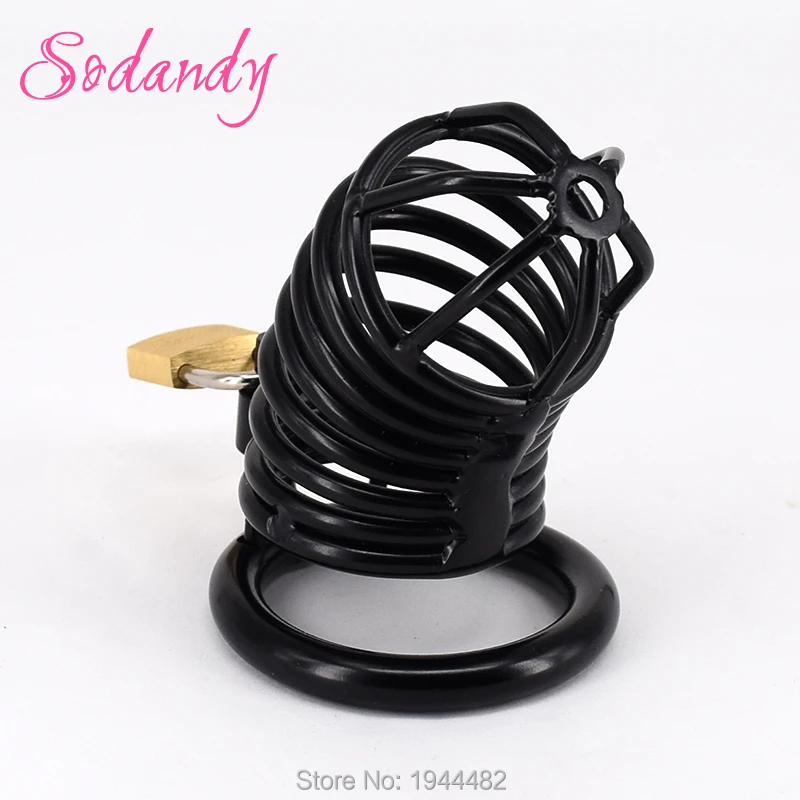 Мужской Пояс верности SODANDY черная клетка для пениса металлический пояс кольцо из