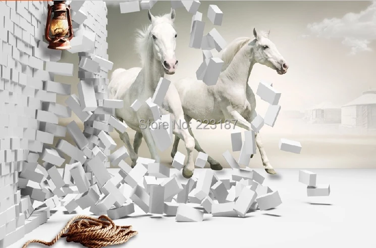 Белая стена конь. Фотообои 3-d. Объемные обои для стен. Фотообои 3д. Фотообои лошади на стену