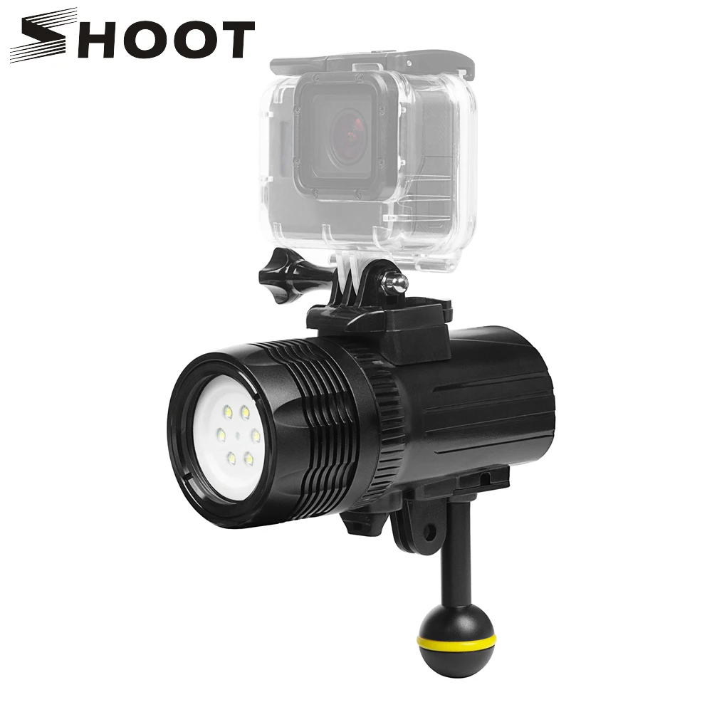 SHOOT 1500LM подводный светильник светодиодный светильник вспышка заполняющая лампа водонепроницаемый светильник для дайвинга для GoPro Hero 8 7 5 Black Yi 4k Sjcam аксессуар