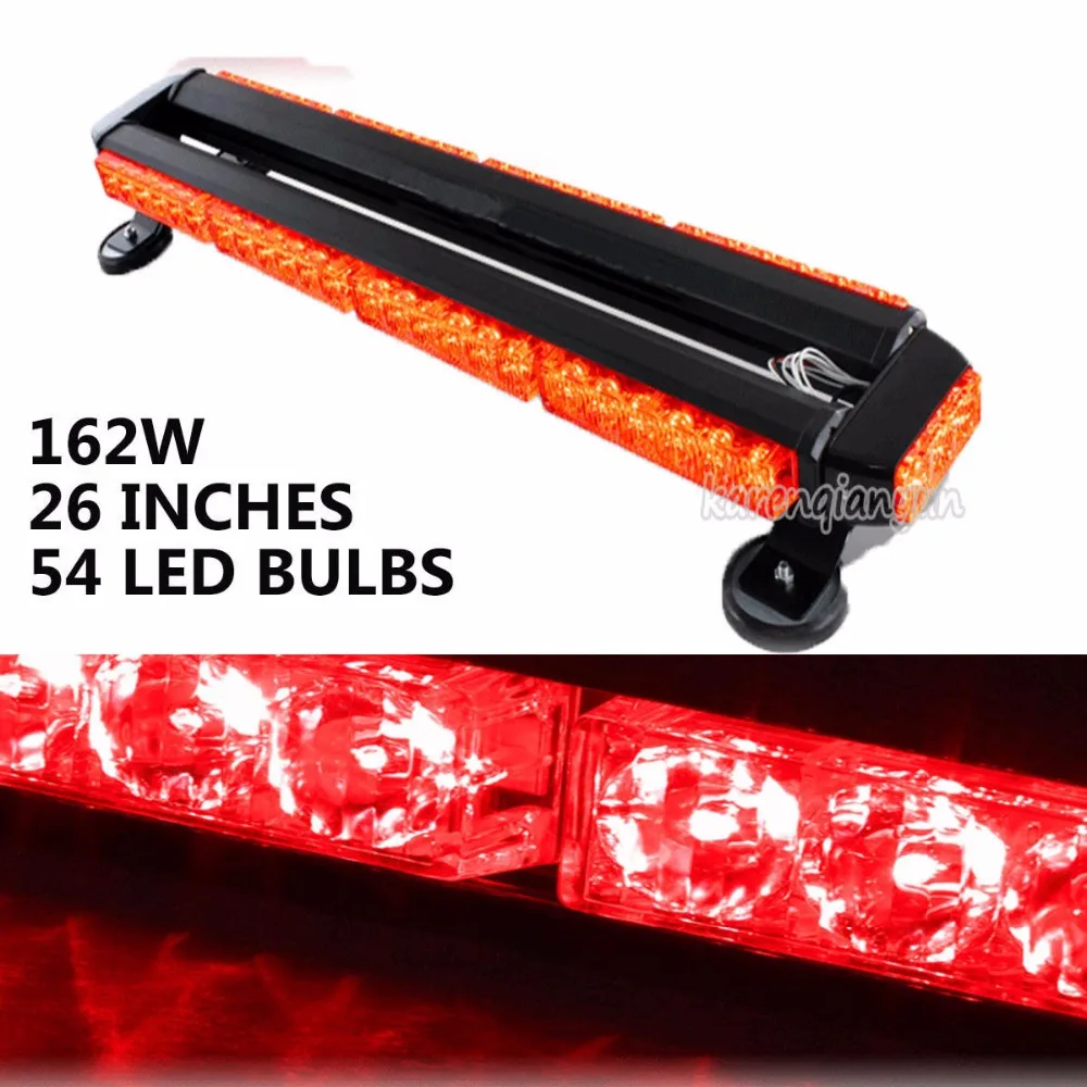 

Red 26" 54LED 162W Double Side Traffic Advisor Work Light Emergency Warning Strobe Flashing Light Bar