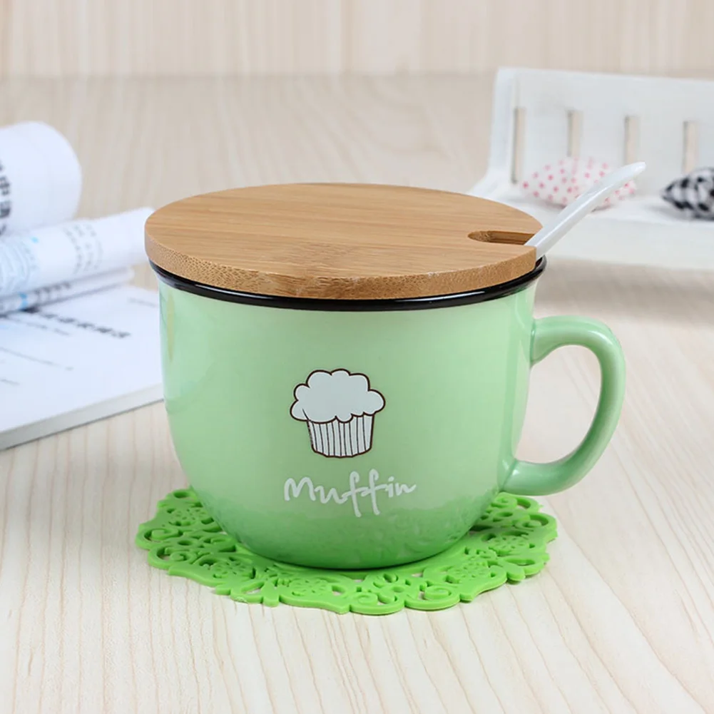 Новая мультяшная керамическая кофейная кружка с крышкой и ложкой, Молочный Сок, лимон, кофейная кружка для дома и офиса, кофейные чашки и кружки