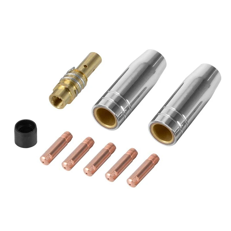 EASY-9Pcs/набор 15Ak Mig/Mag сварочная насадка контактные наконечники 0,8X25 мм M6 газовый коннектор Набор держателей Ad068