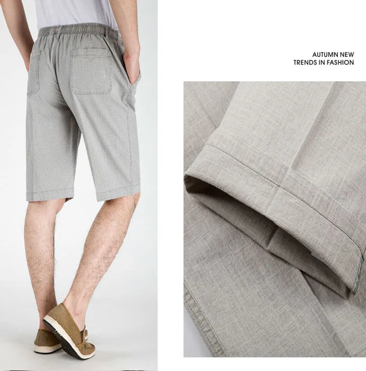 MRMT 2019 брендовые летние мужские шорты с поясом льняные 7 Короткие штаны для мужчин свободные прямые трубки большого размера тонкие семь