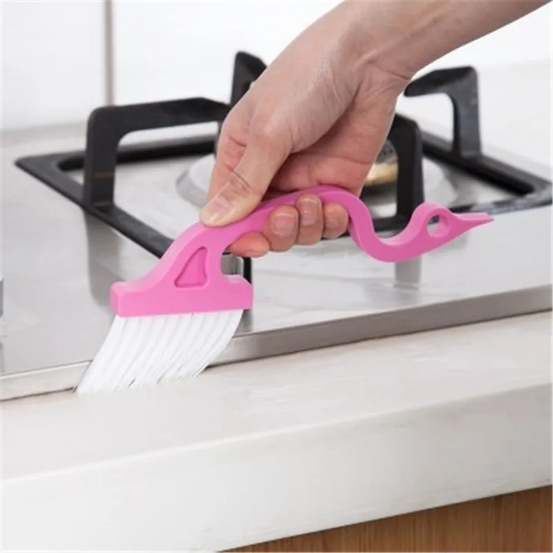 1pc Hand held Slit Trench Doors Groove Cleaning Brush Kitchen Air